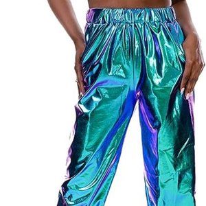 Metallic High Waist Jogger Pants